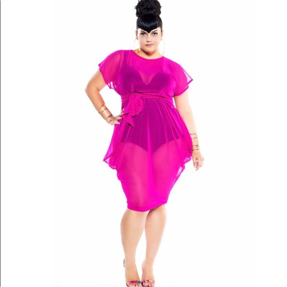 Jibri SOLID SHEER SLOUCH POOLSIDE DRESS